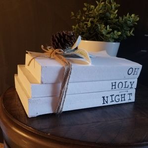 DECORATIVE FARMHOUSE STAMPED BOOKS